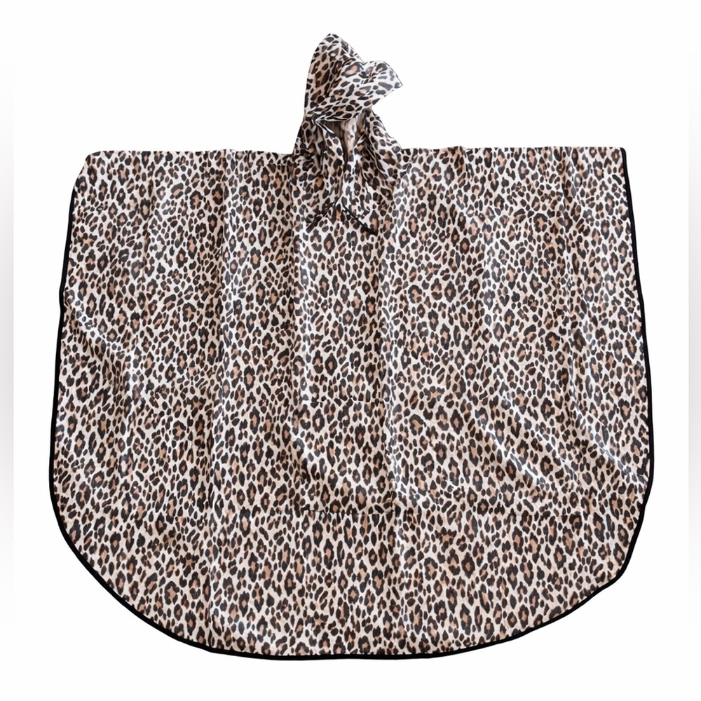 Chico’s Leopard Print Packable Rain Poncho Cape NWT
